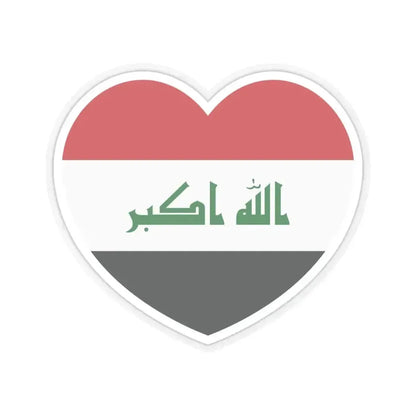 Heart Flag of Iraq - STICKER Vinyl Kiss-Cut Decal 4 Inch Transparent - The Sticker Space