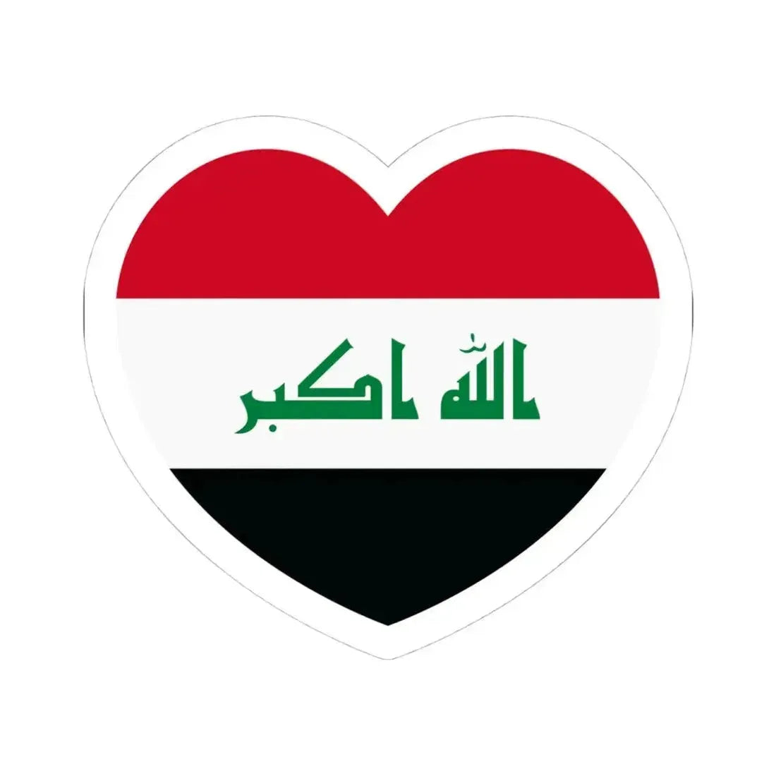 Heart Flag of Iraq - STICKER Vinyl Kiss-Cut Decal 4 Inch White - The Sticker Space