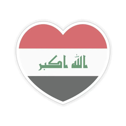 Heart Flag of Iraq - STICKER Vinyl Kiss-Cut Decal 6 Inch Transparent - The Sticker Space