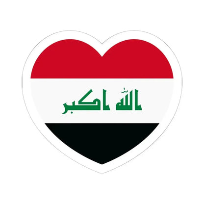 Heart Flag of Iraq - STICKER Vinyl Kiss-Cut Decal 6 Inch White - The Sticker Space
