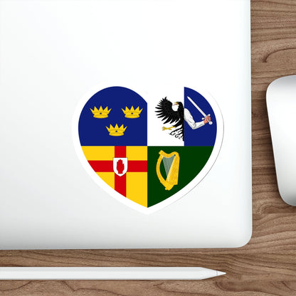 Heart Flag of Ireland Four Provinces - STICKER Vinyl Die-Cut Decal-The Sticker Space