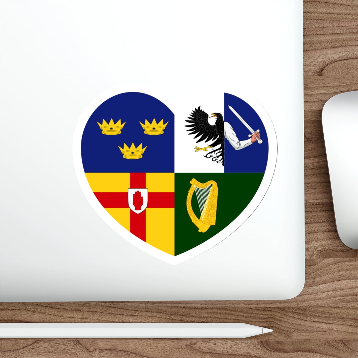 Heart Flag of Ireland Four Provinces - STICKER Vinyl Die-Cut Decal-The Sticker Space