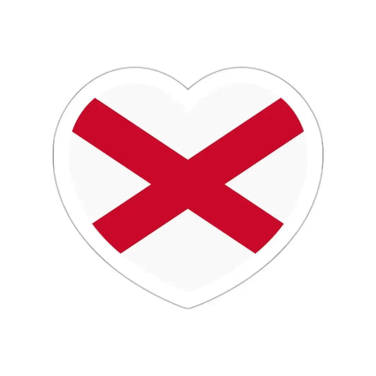 Heart Flag of Ireland Saint Patrick's Saltire - STICKER Vinyl Die-Cut Decal White Die-Cut 2 Inch - The Sticker Space