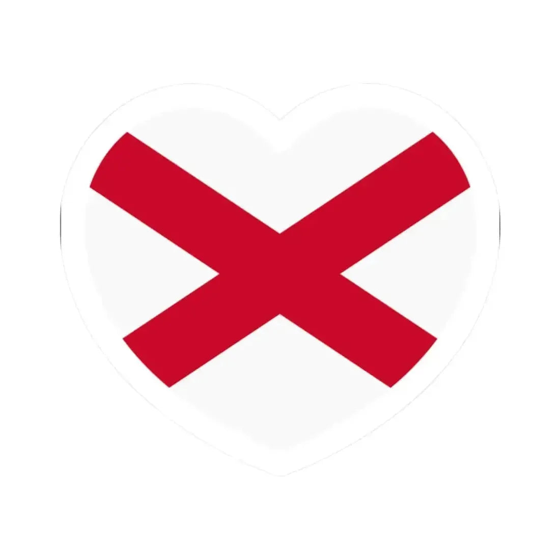 Heart Flag of Ireland Saint Patrick's Saltire - STICKER Vinyl Kiss-Cut Decal 2 Inch White - The Sticker Space