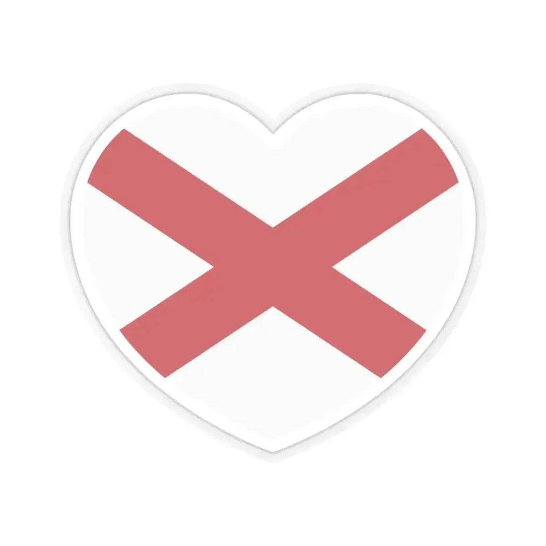 Heart Flag of Ireland Saint Patrick's Saltire - STICKER Vinyl Kiss-Cut Decal 3 Inch Transparent - The Sticker Space