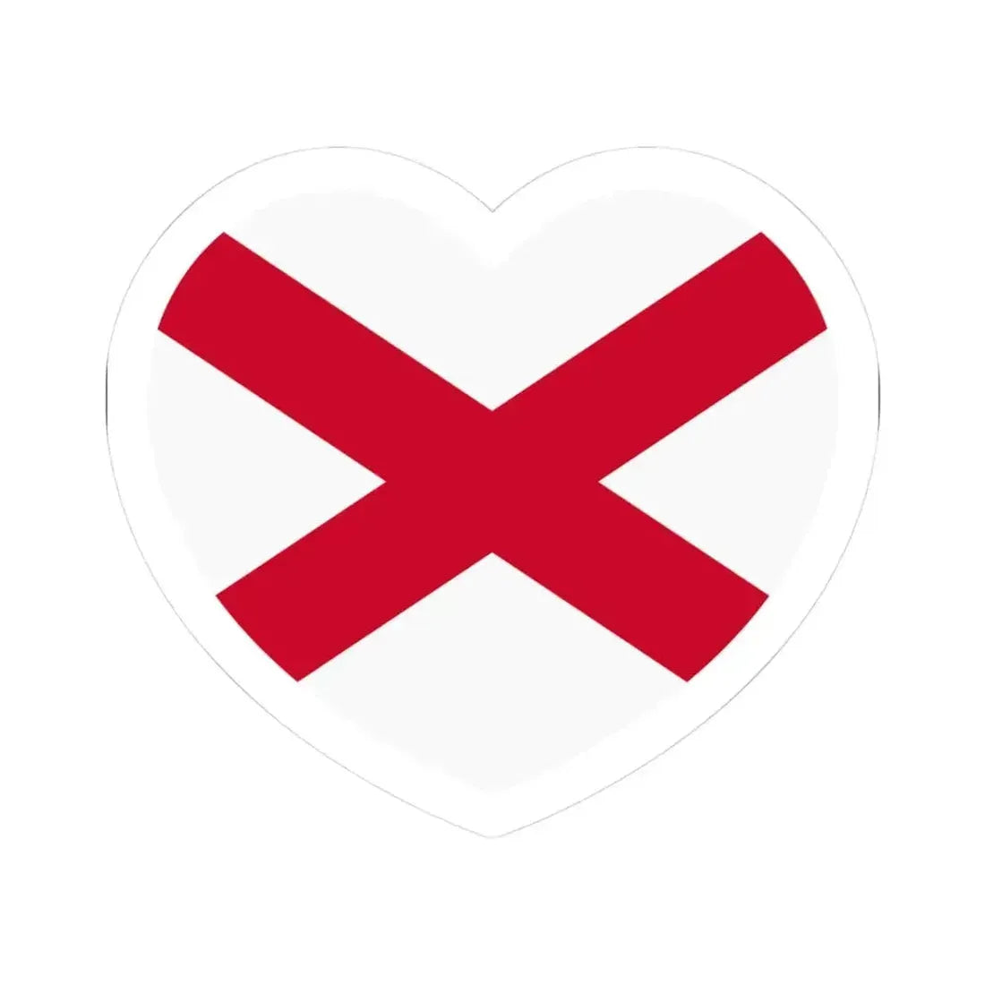 Heart Flag of Ireland Saint Patrick's Saltire - STICKER Vinyl Kiss-Cut Decal 3 Inch White - The Sticker Space