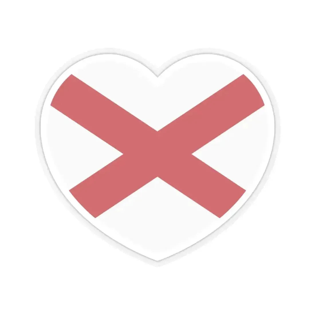 Heart Flag of Ireland Saint Patrick's Saltire - STICKER Vinyl Kiss-Cut Decal 4 Inch Transparent - The Sticker Space