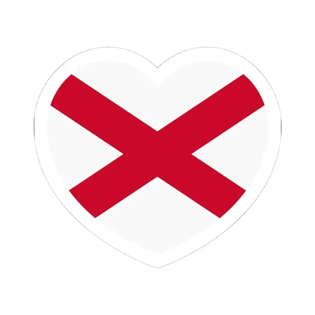 Heart Flag of Ireland Saint Patrick's Saltire - STICKER Vinyl Kiss-Cut Decal 4 Inch White - The Sticker Space