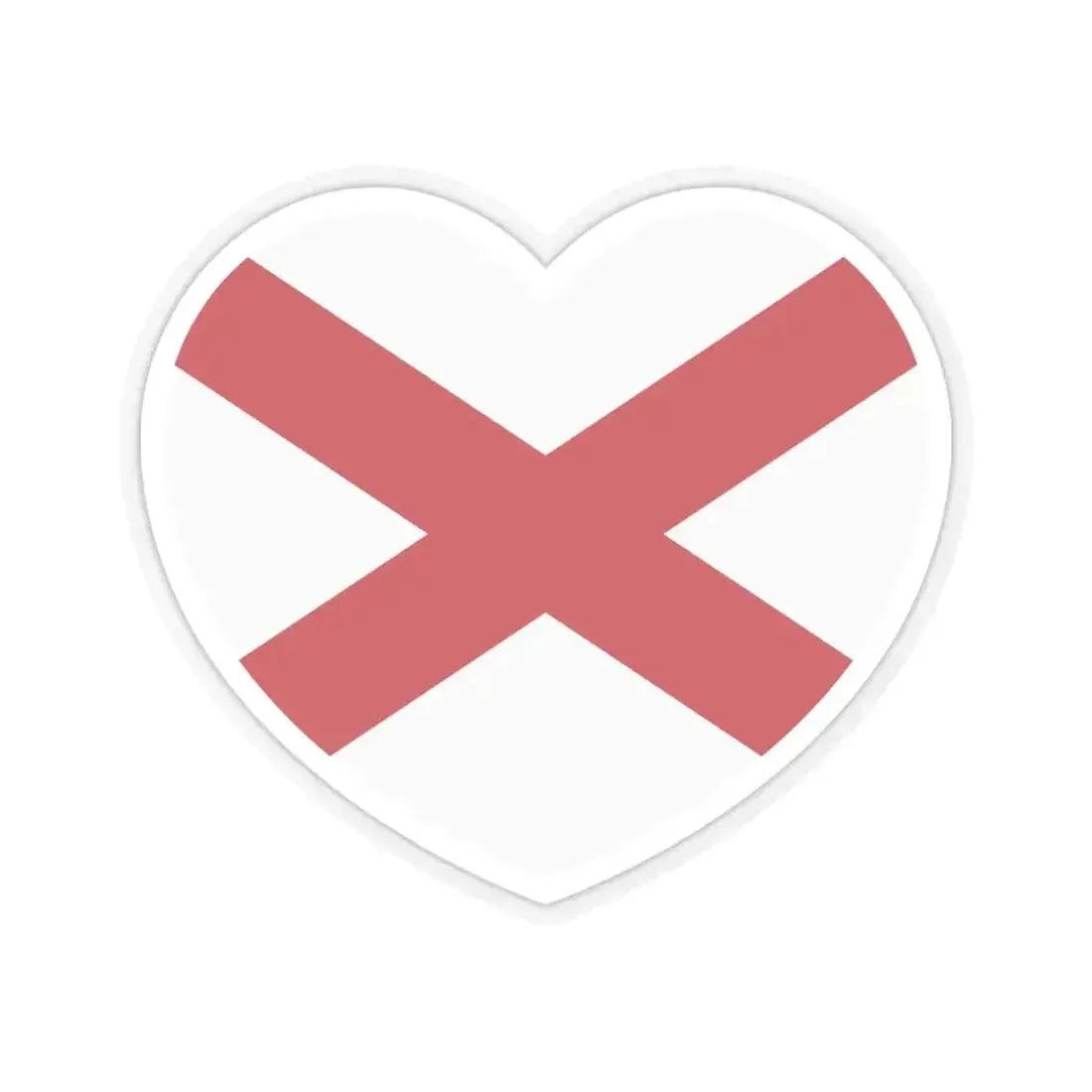 Heart Flag of Ireland Saint Patrick's Saltire - STICKER Vinyl Kiss-Cut Decal 6 Inch Transparent - The Sticker Space