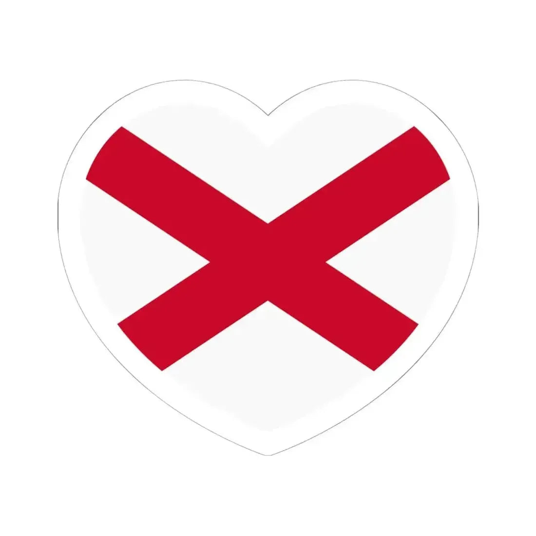 Heart Flag of Ireland Saint Patrick's Saltire - STICKER Vinyl Kiss-Cut Decal 6 Inch White - The Sticker Space