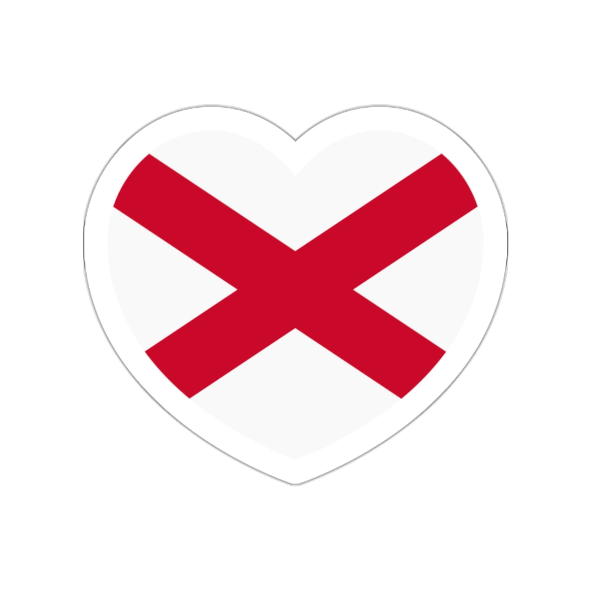 Heart Flag of Ireland Saint Patrick's Saltire - STICKER Vinyl Die-Cut Decal-White-The Sticker Space