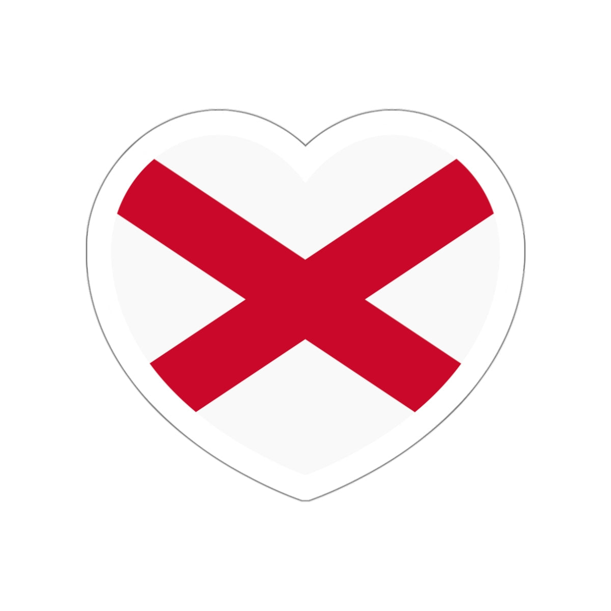 Heart Flag of Ireland Saint Patrick's Saltire - STICKER Vinyl Die-Cut Decal-White-The Sticker Space