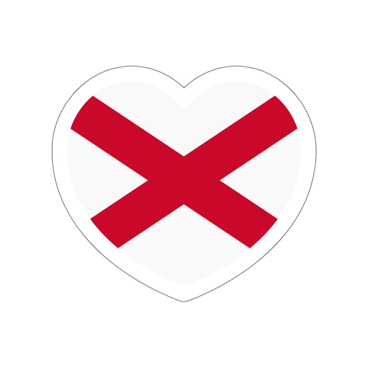 Heart Flag of Ireland Saint Patrick's Saltire - STICKER Vinyl Die-Cut Decal-White-The Sticker Space