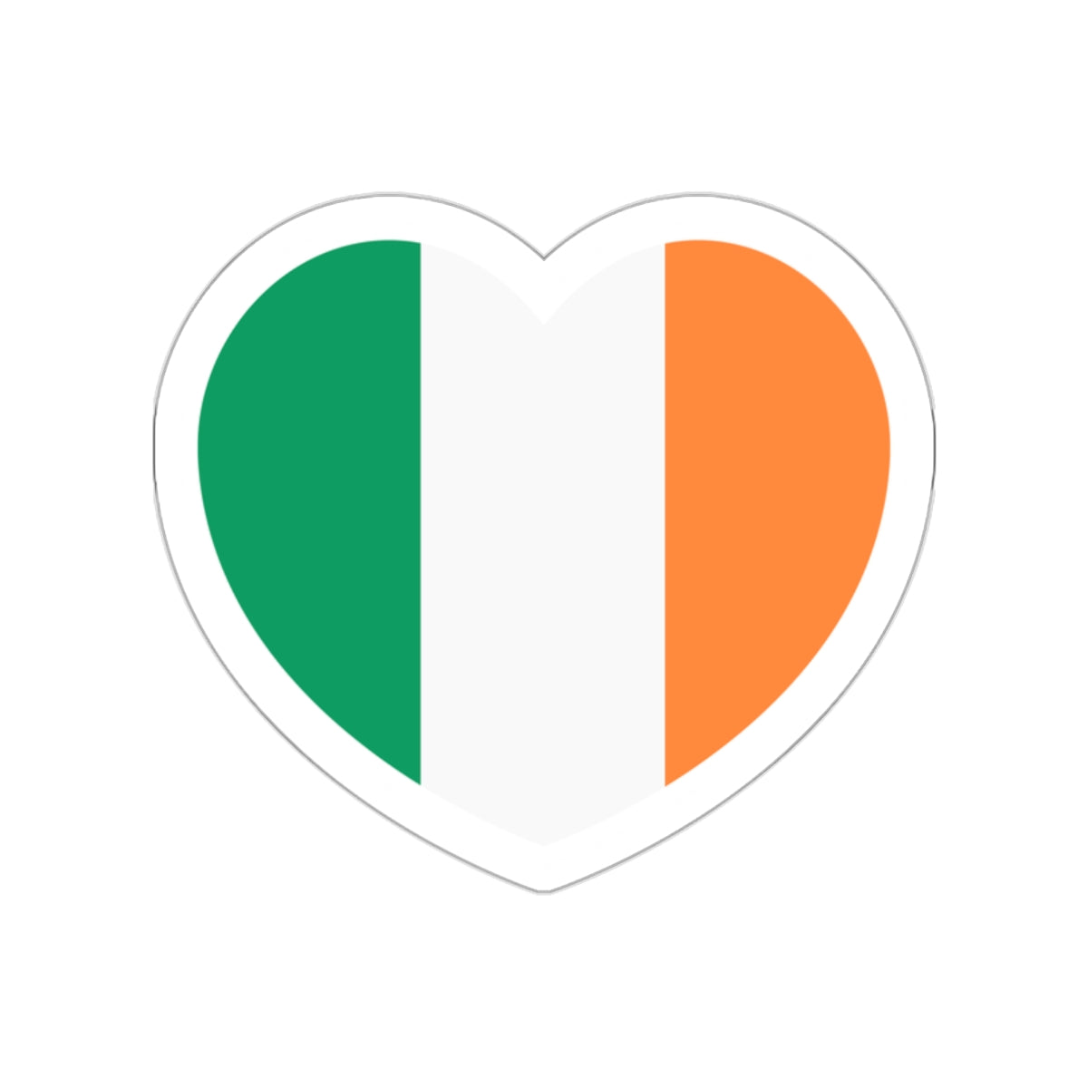 Heart Flag of Ireland - STICKER Vinyl Die-Cut Decal-White-The Sticker Space