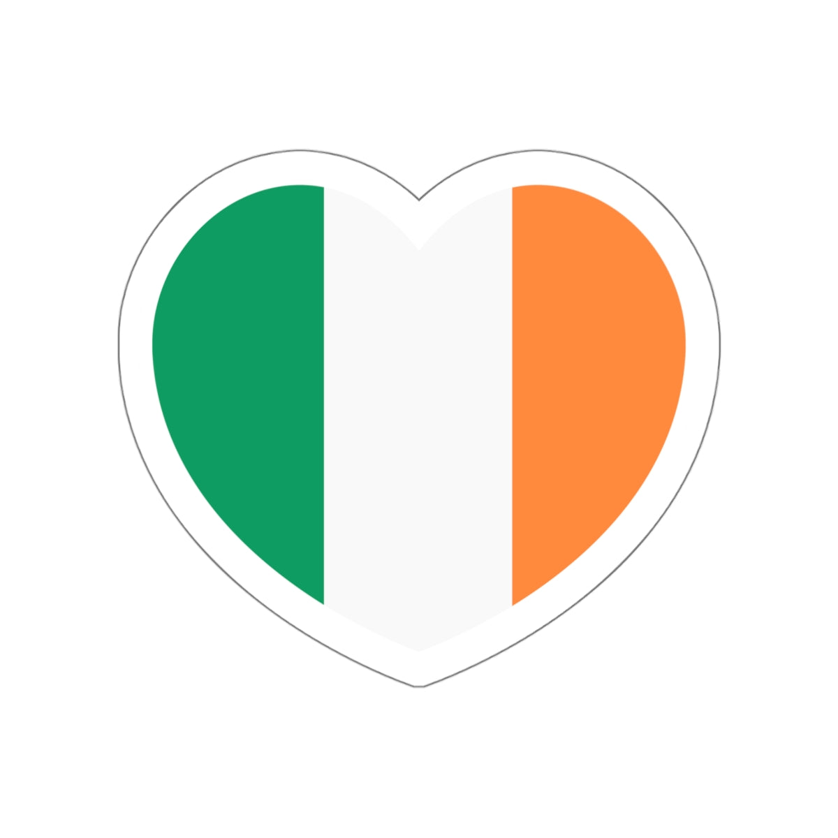 Heart Flag of Ireland - STICKER Vinyl Die-Cut Decal-White-The Sticker Space