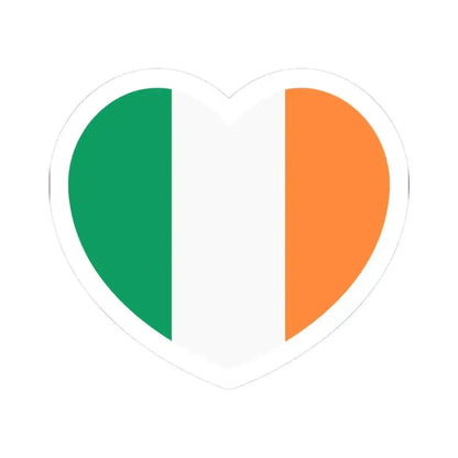 Heart Flag of Ireland - STICKER Vinyl Kiss-Cut Decal 3 Inch White - The Sticker Space