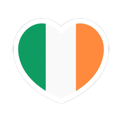 Heart Flag of Ireland - STICKER Vinyl Kiss-Cut Decal 4 Inch White - The Sticker Space