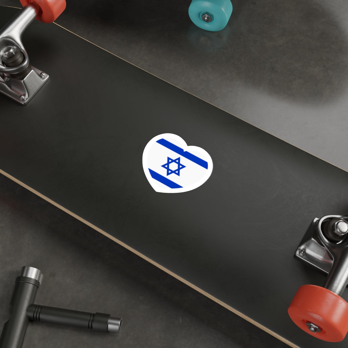 Heart Flag of Israel - STICKER Vinyl Die-Cut Decal-The Sticker Space