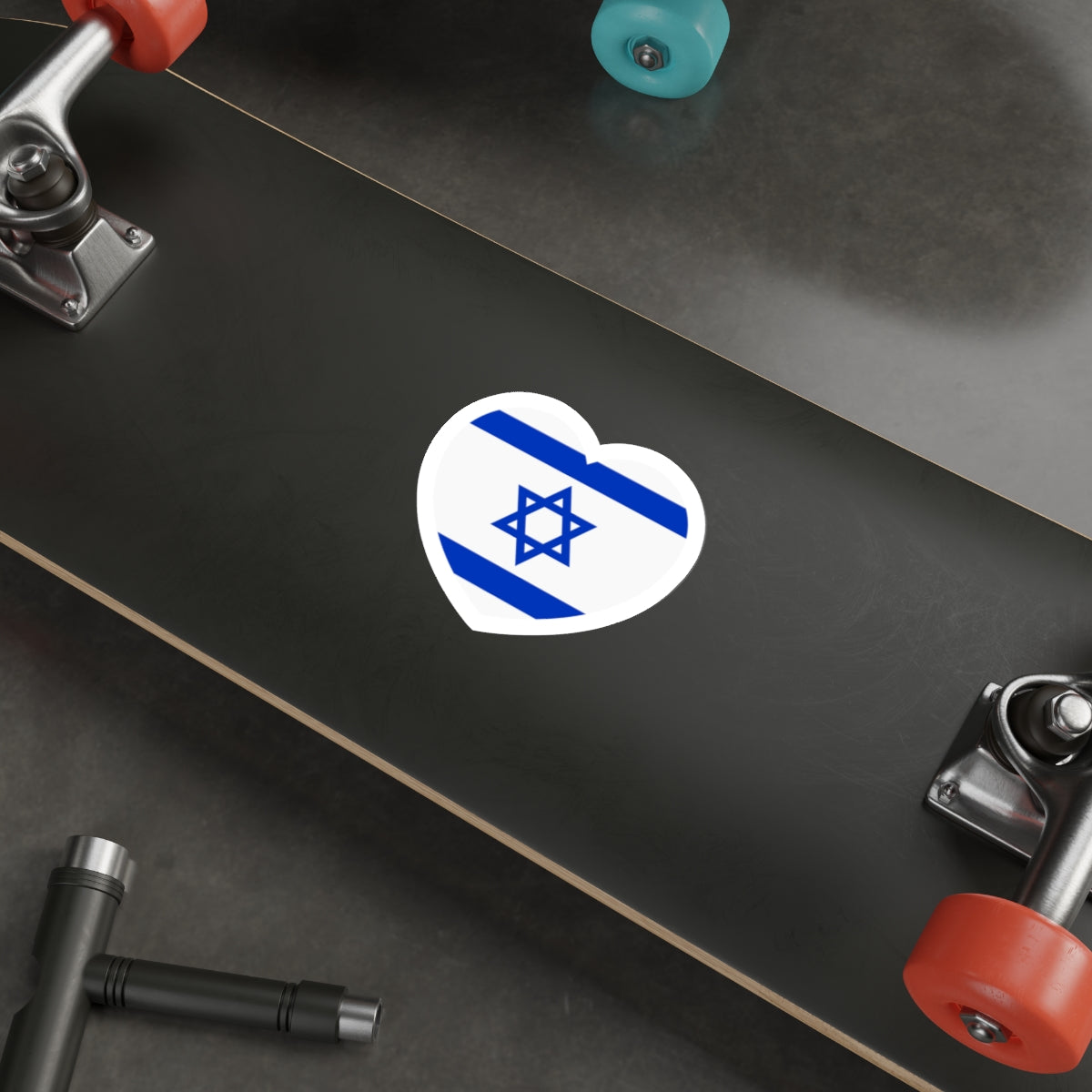 Heart Flag of Israel - STICKER Vinyl Die-Cut Decal-The Sticker Space