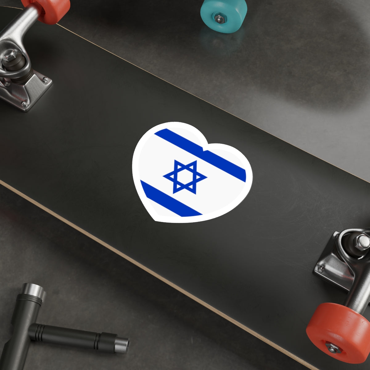 Heart Flag of Israel - STICKER Vinyl Die-Cut Decal-The Sticker Space