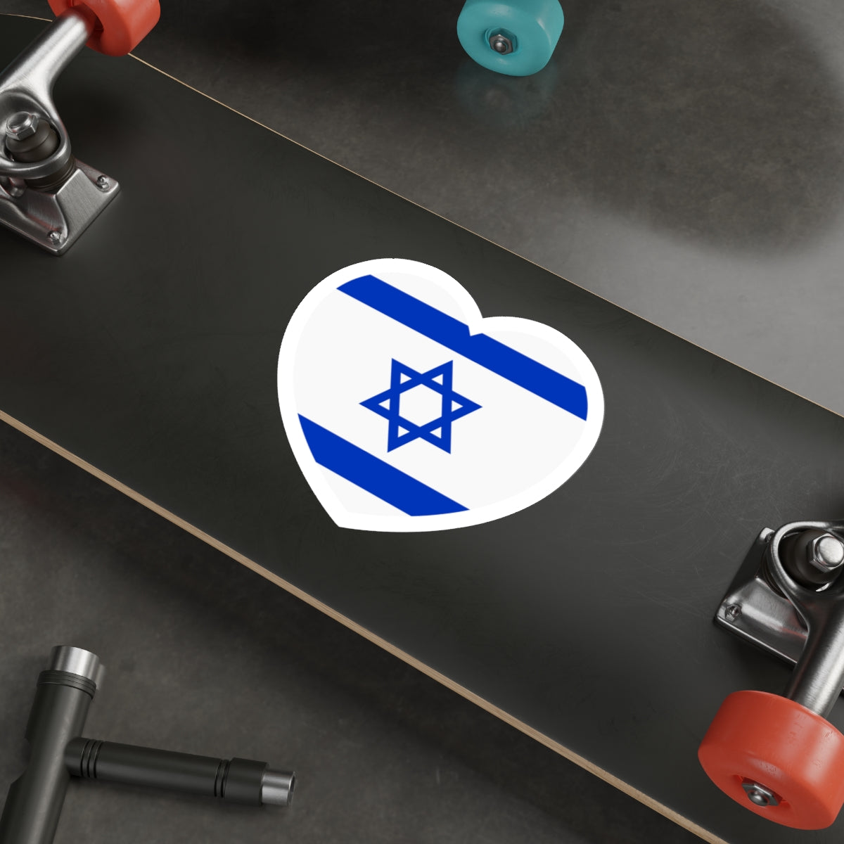 Heart Flag of Israel - STICKER Vinyl Die-Cut Decal-The Sticker Space