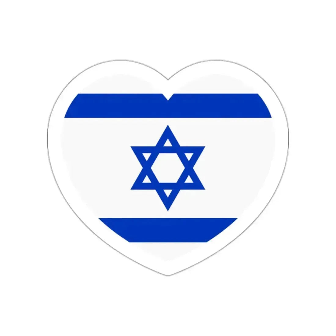 Heart Flag of Israel - STICKER Vinyl Die-Cut Decal White Die-Cut 2 Inch - The Sticker Space