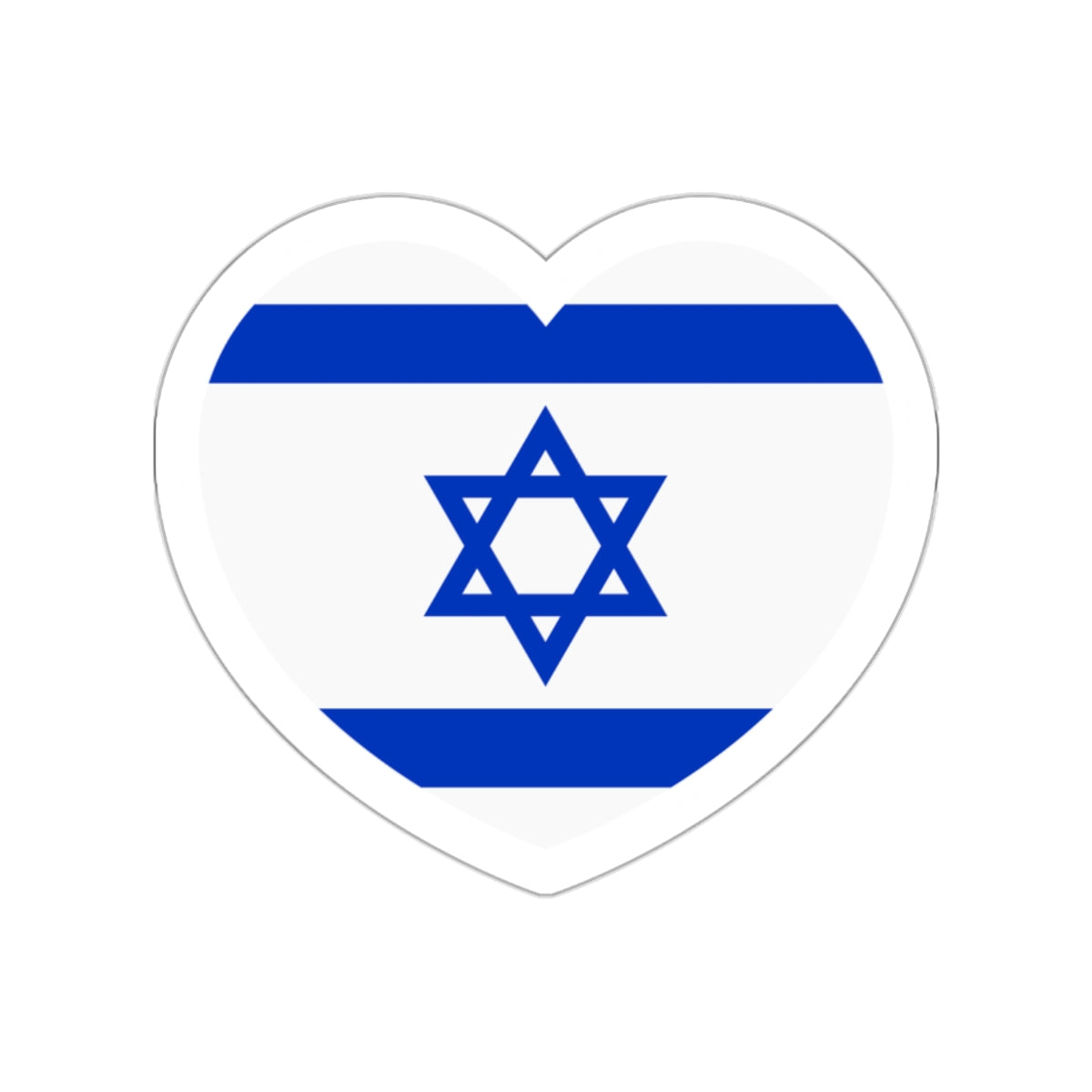 Heart Flag of Israel - STICKER Vinyl Die-Cut Decal-White-The Sticker Space