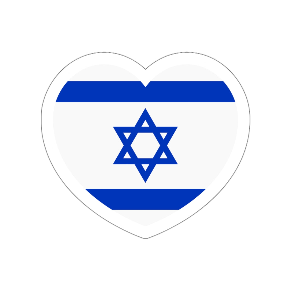 Heart Flag of Israel - STICKER Vinyl Die-Cut Decal-White-The Sticker Space