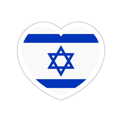 Heart Flag of Israel - STICKER Vinyl Die-Cut Decal-White-The Sticker Space