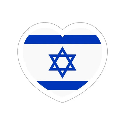 Heart Flag of Israel - STICKER Vinyl Die-Cut Decal White Die-Cut 3 Inch - The Sticker Space