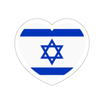 Heart Flag of Israel - STICKER Vinyl Die-Cut Decal-White-The Sticker Space