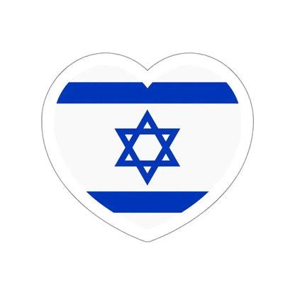 Heart Flag of Israel - STICKER Vinyl Die-Cut Decal White Die-Cut 6 Inch - The Sticker Space