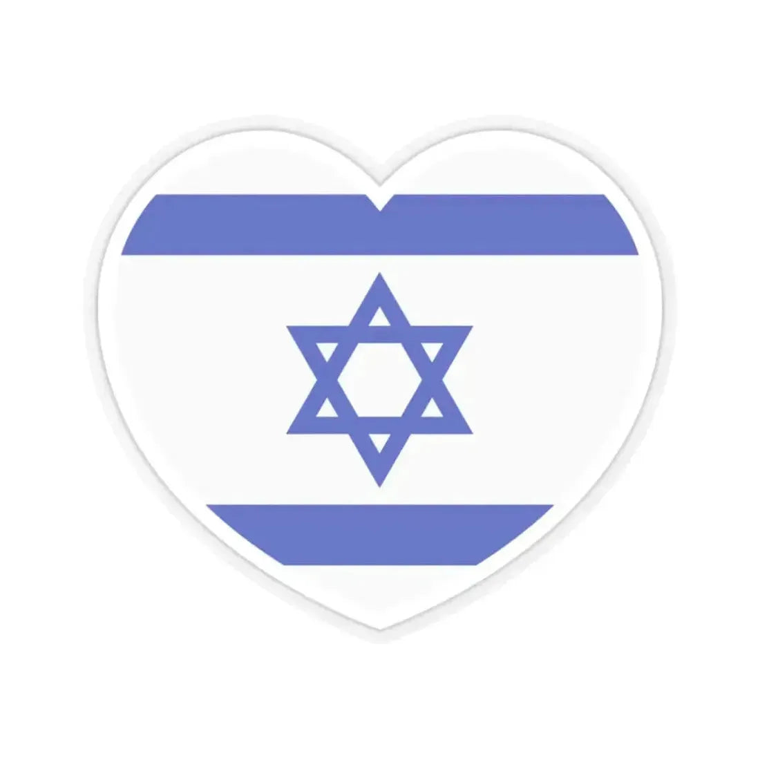 Heart Flag of Israel - STICKER Vinyl Kiss-Cut Decal 2 Inch Transparent - The Sticker Space