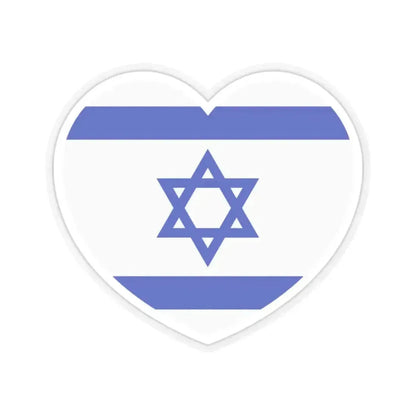 Heart Flag of Israel - STICKER Vinyl Kiss-Cut Decal 2 Inch Transparent - The Sticker Space