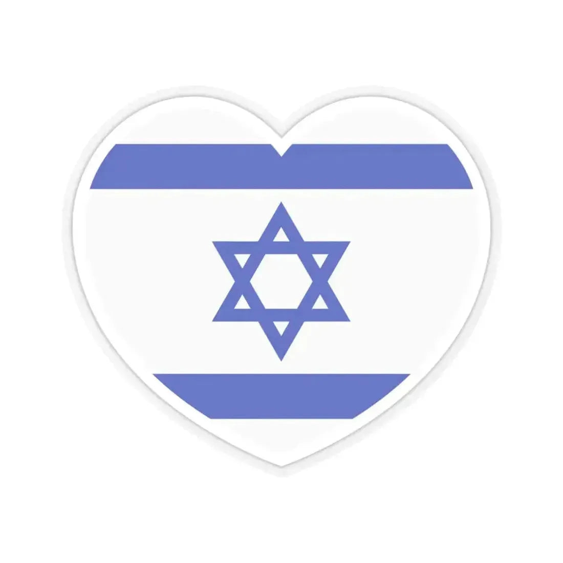 Heart Flag of Israel - STICKER Vinyl Kiss-Cut Decal 3 Inch Transparent - The Sticker Space