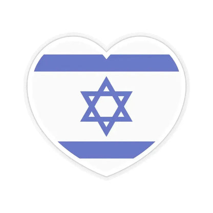 Heart Flag of Israel - STICKER Vinyl Kiss-Cut Decal 3 Inch Transparent - The Sticker Space