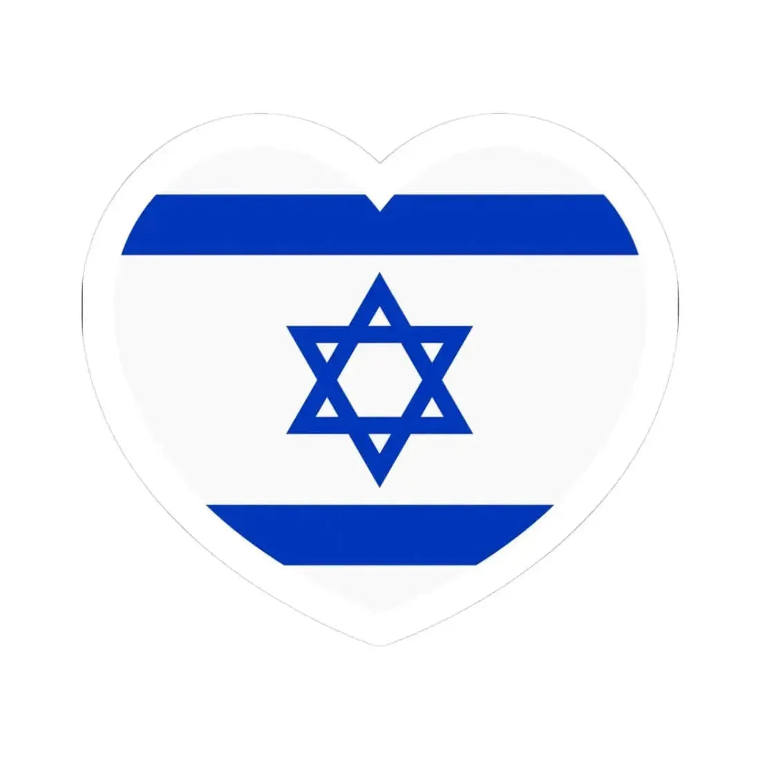 Heart Flag of Israel - STICKER Vinyl Kiss-Cut Decal 3 Inch White - The Sticker Space