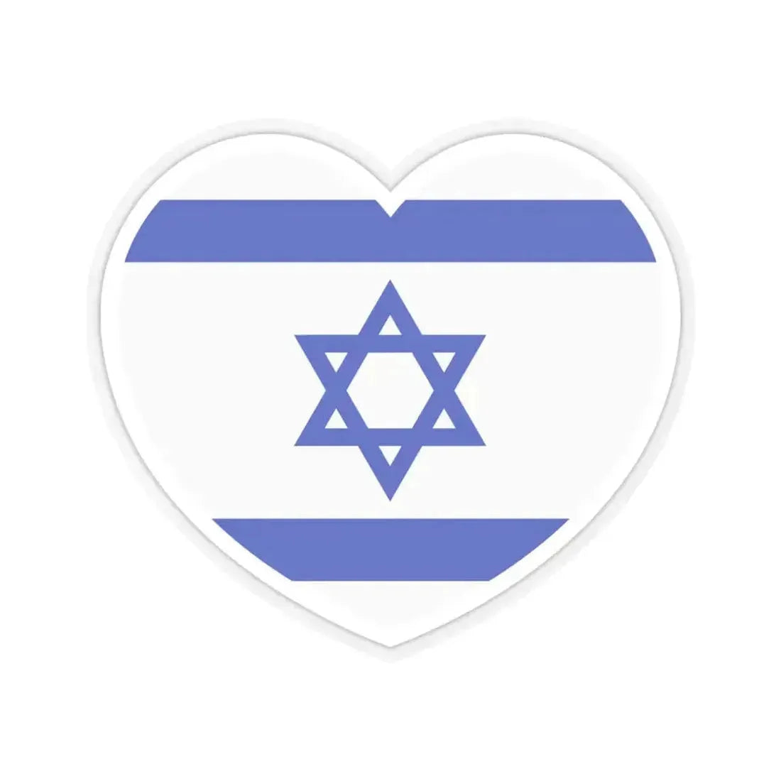 Heart Flag of Israel - STICKER Vinyl Kiss-Cut Decal 4 Inch Transparent - The Sticker Space