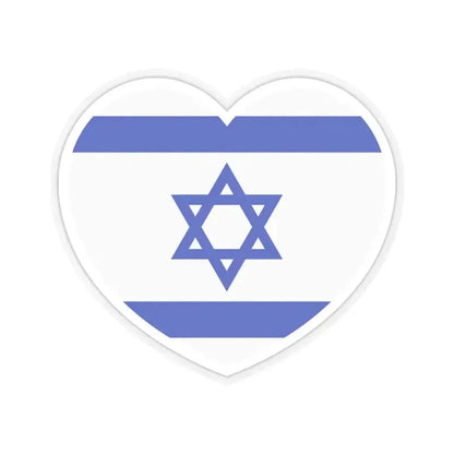 Heart Flag of Israel - STICKER Vinyl Kiss-Cut Decal 4 Inch Transparent - The Sticker Space
