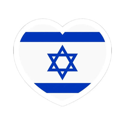 Heart Flag of Israel - STICKER Vinyl Kiss-Cut Decal 4 Inch White - The Sticker Space