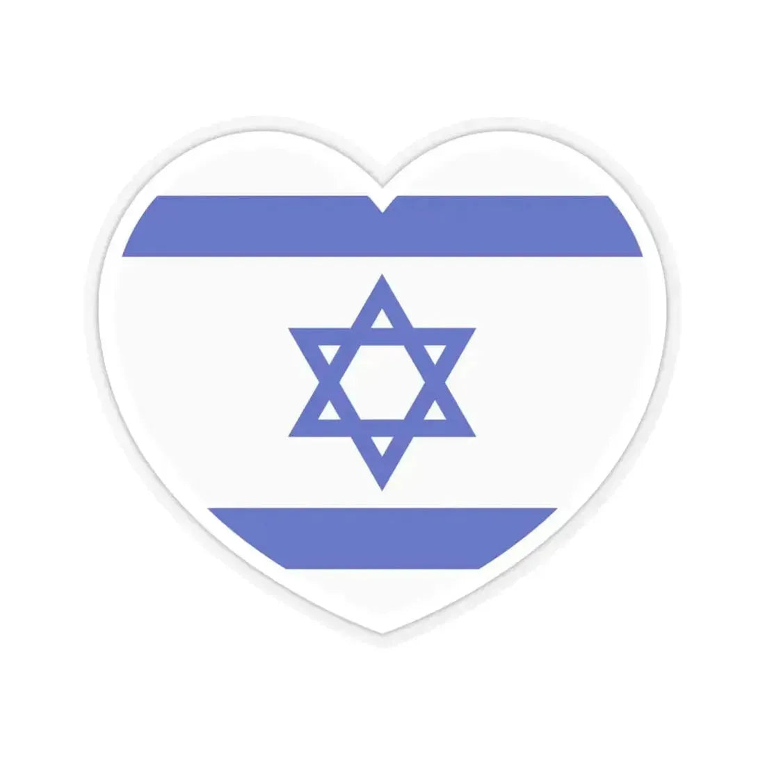 Heart Flag of Israel - STICKER Vinyl Kiss-Cut Decal 6 Inch Transparent - The Sticker Space