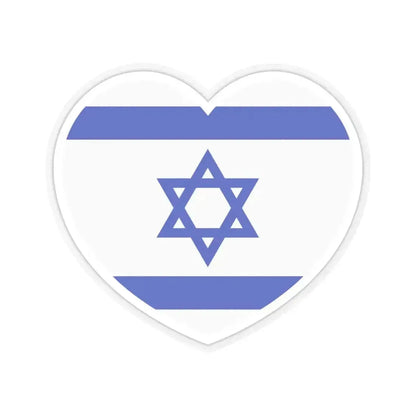 Heart Flag of Israel - STICKER Vinyl Kiss-Cut Decal 6 Inch Transparent - The Sticker Space
