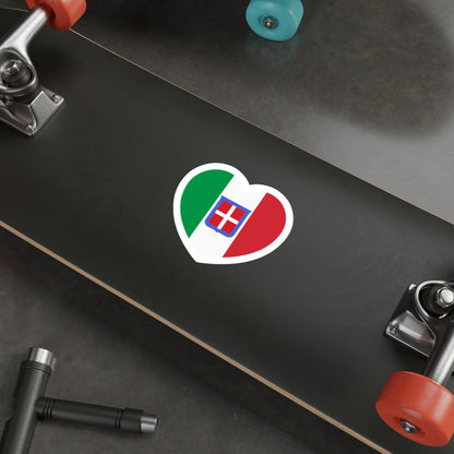 Heart Flag of Italy 1861-1946 - STICKER Vinyl Die-Cut Decal-The Sticker Space