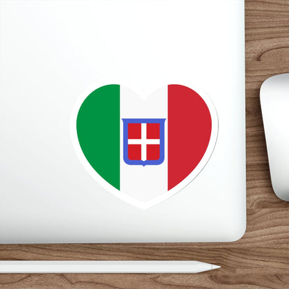 Heart Flag of Italy 1861-1946 - STICKER Vinyl Die-Cut Decal-The Sticker Space