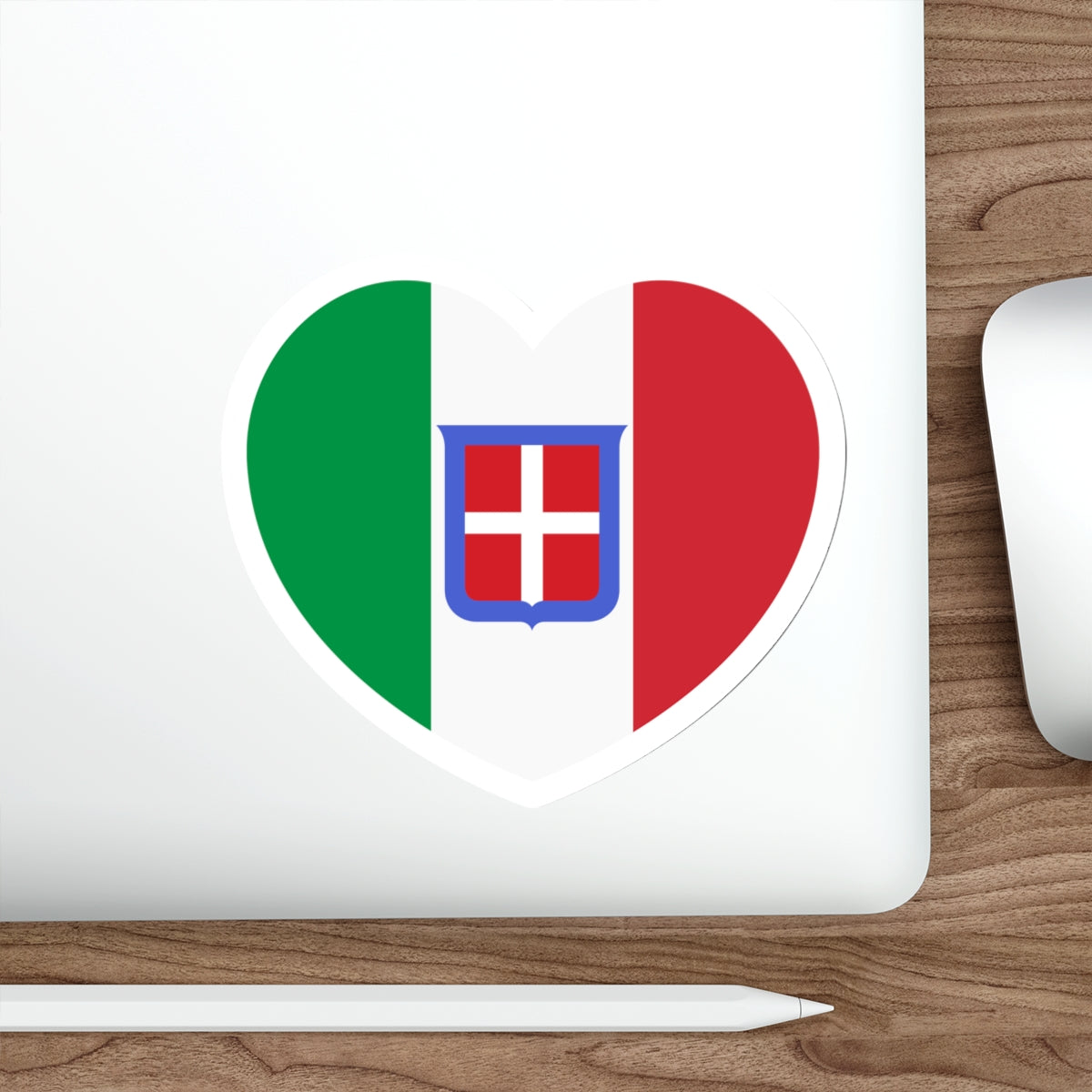 Heart Flag of Italy 1861-1946 - STICKER Vinyl Die-Cut Decal-The Sticker Space