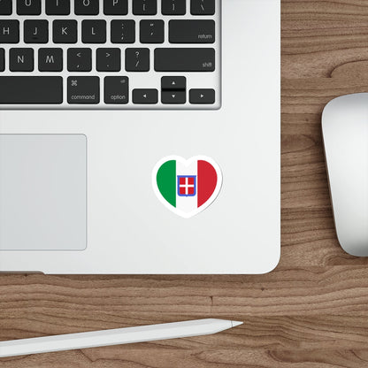 Heart Flag of Italy 1861-1946 - STICKER Vinyl Die-Cut Decal-The Sticker Space