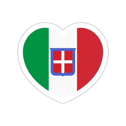 Heart Flag of Italy 1861-1946 - STICKER Vinyl Die-Cut Decal White Die-Cut 2 Inch - The Sticker Space