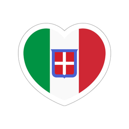 Heart Flag of Italy 1861-1946 - STICKER Vinyl Die-Cut Decal-White-The Sticker Space