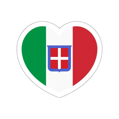 Heart Flag of Italy 1861-1946 - STICKER Vinyl Die-Cut Decal White Die-Cut 4 Inch - The Sticker Space