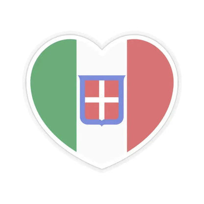 Heart Flag of Italy 1861-1946 - STICKER Vinyl Kiss-Cut Decal 2 Inch Transparent - The Sticker Space
